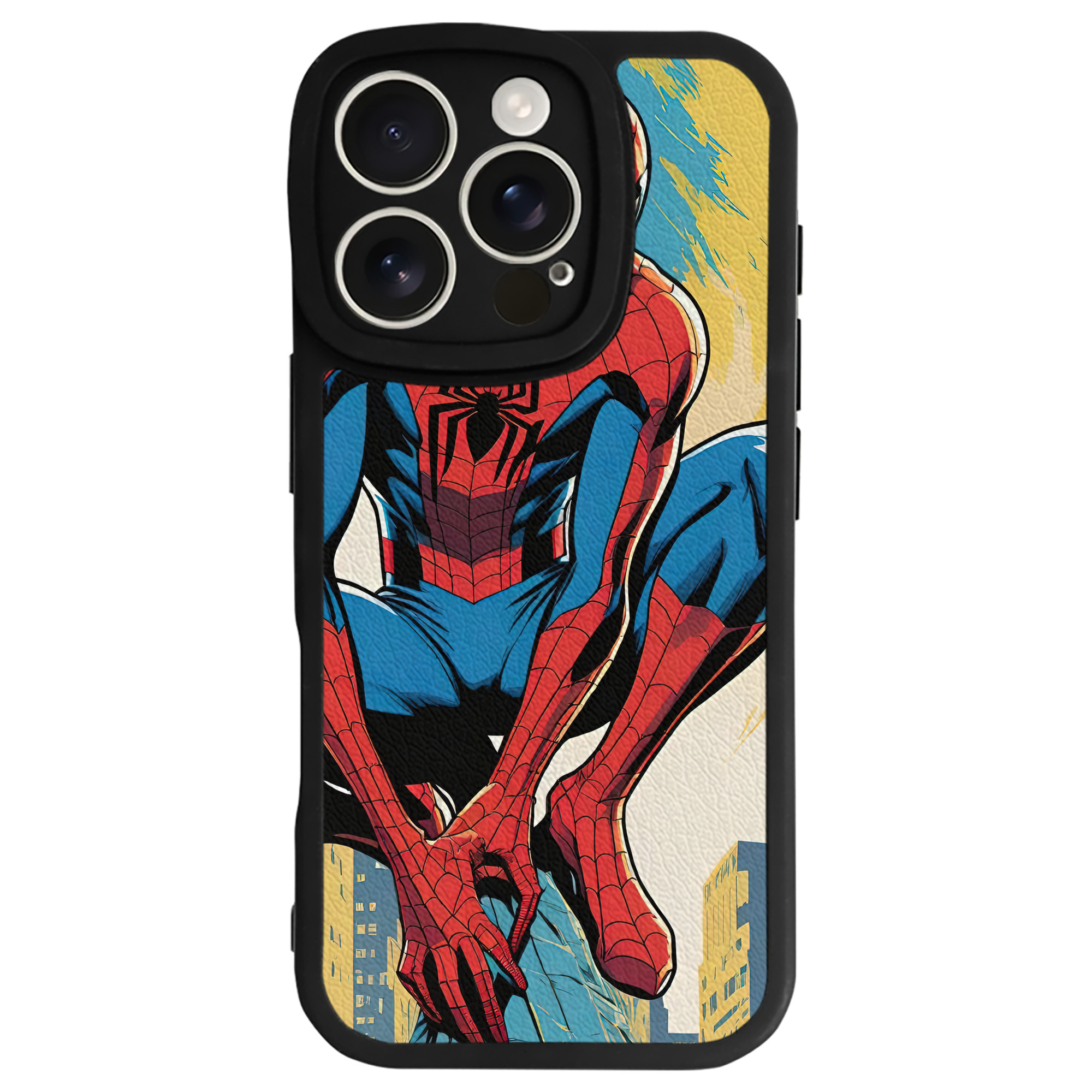 （画像用） Spider Man スパイダーマン 【iPhone 16シリーズ対応】シリコンスマホケース（レザー調） 材質：シリコン